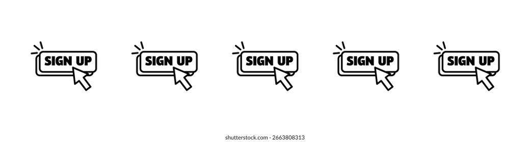 Signup icon design, logo, app, UI. Vector illustration, EPS