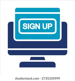 Signup Icon. Simple Vector Glyph Dual Color Illustration