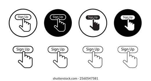 Signup icon Thin line flat illustration