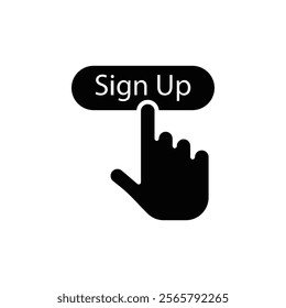 Signup icon Vector flat thin line illustration