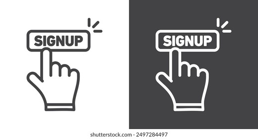 Signup icon vector logo set collection for web app ui