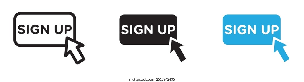 Signup icon vector set illustration
