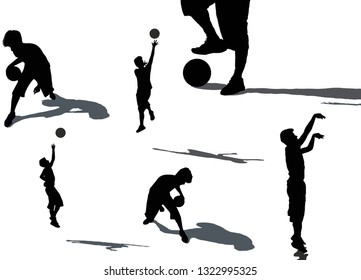 sihlouette of basketball player