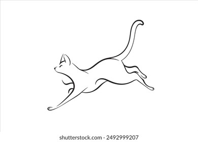 sihouette of cats in white background