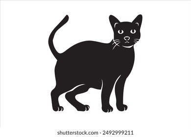 sihouette of cats in white background