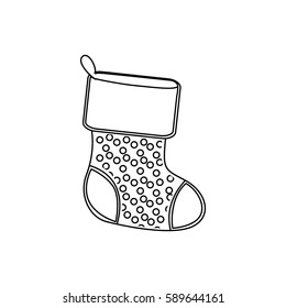 sihouette christmas boots icon, vector illustraction design image