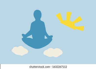 sihouette of a meditating man