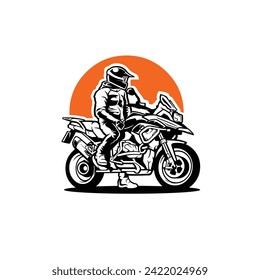 Sihouette of motorcycle adventure cruiser vector illustration. Best for automotive motor related industry