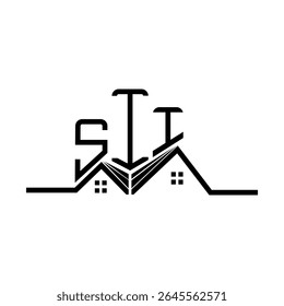 SII Design de logotipo Real State, SII logotipo simples e moderno. SII design de alfabeto luxuoso  