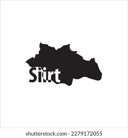 Siirt map and black lettering design on white background