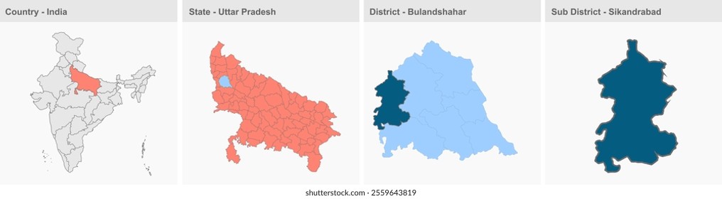 Sikandrabad map, Bulandshahr District, Uttar Pradesh State, Republic of India, Government of  Uttar Pradesh, Indian territory, Eastern India, politics, village, tourism