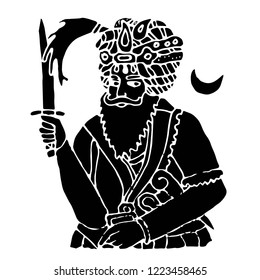 Sikh. cute card. postcard. graphic style.Sikh art