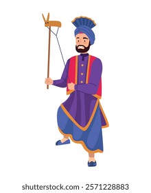 sikh dancer man folk isolated