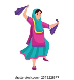 sikh dancer woman design isolated