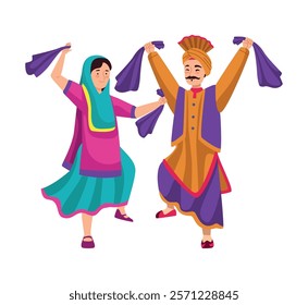 sikh dancers indian culture isolated