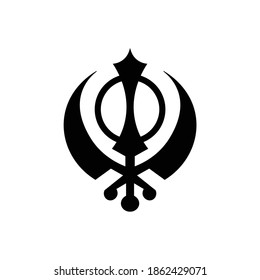 Sikh symbol khanda vector illustration.