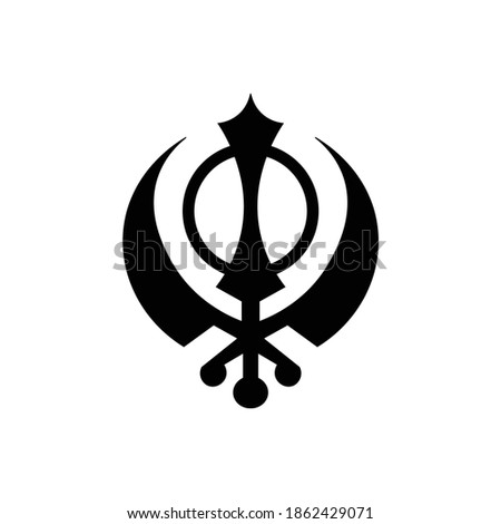 Sikh symbol khanda vector illustration.