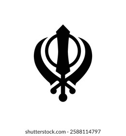 Sikhh symbol template, khanda religion logo vector