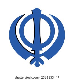 Sikhism color concept. Religion isolated element. Digital illustration for web page, mobile app, promo.