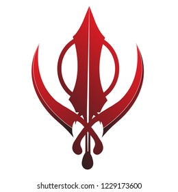 Sikhism religion khanda symbol icon isolated vector image
