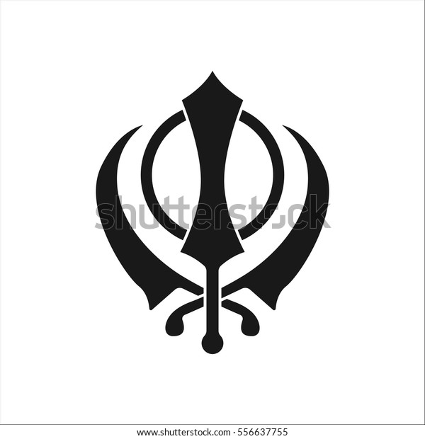 Sikhism Religion Khanda Symbol Sign Silhouette Stock Vector (royalty 