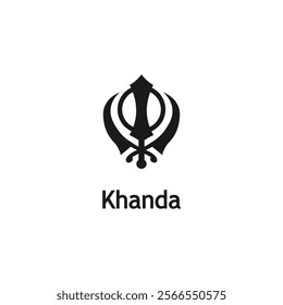 Sikhism symbol icon. Khanda Sikh symbol. Flat design.