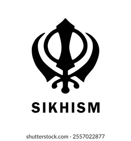 Sikhism Symbol: The Khanda, a sacred symbol representing the Sikh faith, embodies strength, purity, and spiritual enlightenment.