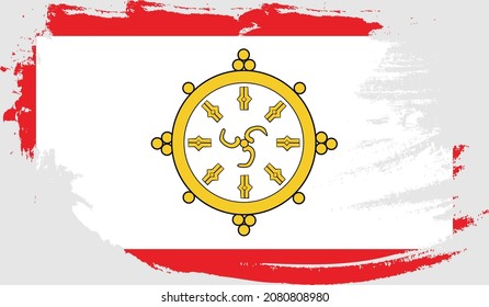 sikkim flag in grunge style