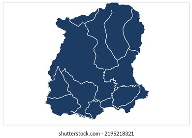 Sikkim India Vector map illustration with vehicle road map , Sikkim vehicle road map