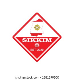Sikkim Map Vector , Country Logo