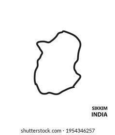 Sikkim outline vector map with white background
