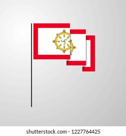 Sikkim waving Flag creative background
