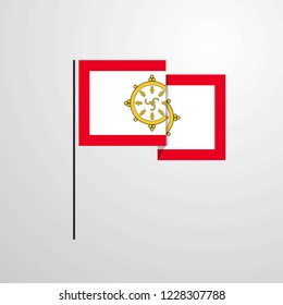 Sikkim waving Flag design vector
