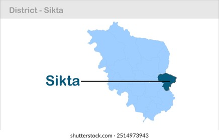Sikta sub-district map, Champaran District, Bihar State, Republic of India, Government of Bihar, Indian territory, Eastern India, politics, village, tourism