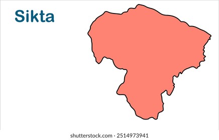 Mapa da subdivisão de Sikta, Distrito de Champaran, Estado de Bihar, República da Índia, Governo de Bihar, Território indiano, Índia Oriental, política, aldeia, turismo