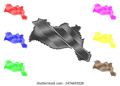 Sila Region (Regions of Chad, Republic of Chad) map vector illustration, scribble sketch Dar Sila map
