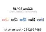 Silage wagon icon design with white background stock illustration