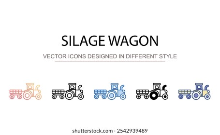 Silage Wagen Symbol Design mit weißem Hintergrund Stockgrafik