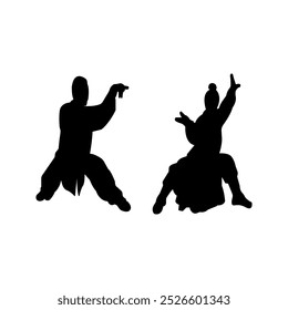 silat kick sport icon sign. which is used to show matches between countries.