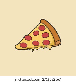 Silce of Pizza Pegatina Vector Linda ilustración