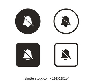 Silence alarm icon sign symbol