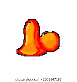 silence earplugs noise game pixel art retro vector. bit silence earplugs noise. old vintage illustration