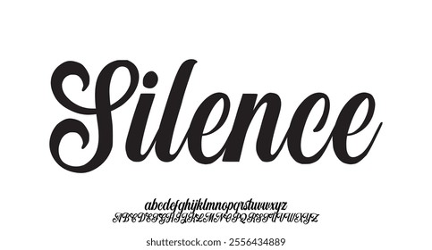 Silence, Elegant alphabet letters font logo. Typography luxury classic lettering serif fonts decorative wedding vintage retro logos, design for fashion,beauty shop and brand . vector illustration
