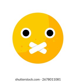 emoji silêncio - ícone vetor plano