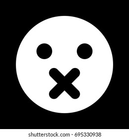 Silence emoticon icon .