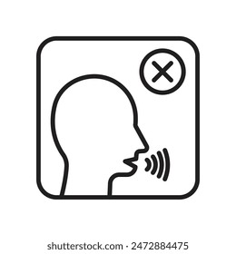 Silence Enforcement Stop Talking Sign for Libraries and Quiet Zones