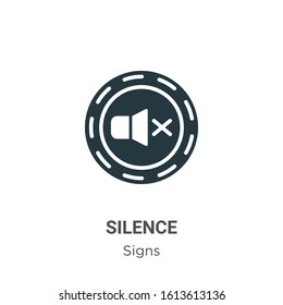 Silence glyph icon vector on white background. Flat vector silence icon symbol sign from modern signs collection for mobile concept and web apps design.