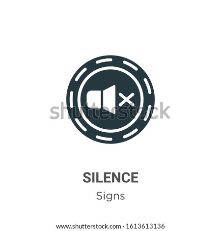 Silence glyph icon vector on white background. Flat vector silence icon symbol sign from modern signs collection for mobile concept and web apps design.