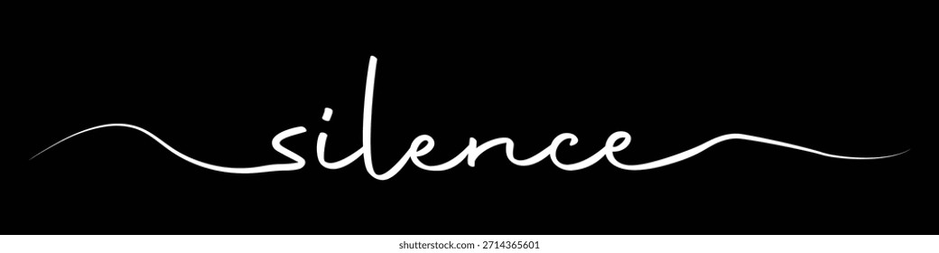 Silêncio Design de Conceito Mínimo de Tipografia de Script Manuscrito