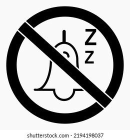 Silence icon. Noise ban. Keep quiet. Quiet. Noise is prohibited. Do not make loud noise. Sound is prohibited. Vector icon.